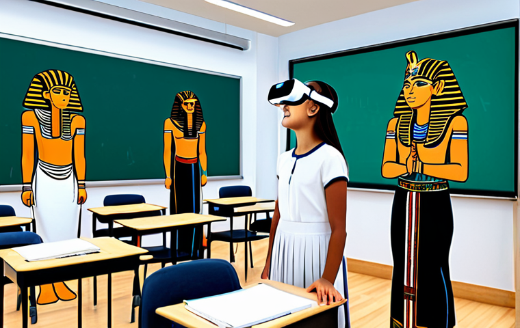 **

"A modern, bright classroom featuring interactive whiteboards, students wearing appropriate attire using VR headsets for a virtual lesson on ancient Egypt, fully clothed, safe for work, perfect anatomy, natural proportions, professional educational environment, family-friendly."

**