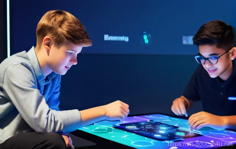 게임 기반 학습 - **Prompt 1: The Accelerated Learning Hub**
    "A vibrant, high-tech learning environment filled wit...