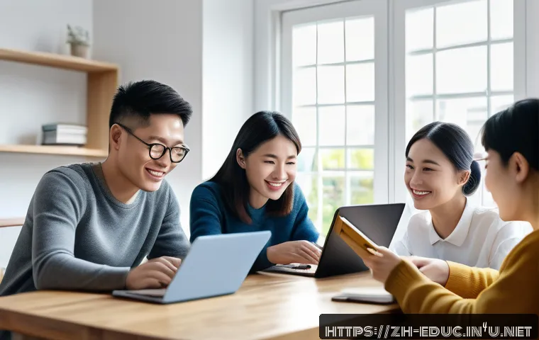 비형식 교육과 무크 MOOC - A modern online learning environment scene showing a diverse group of adult learners using laptops a...
