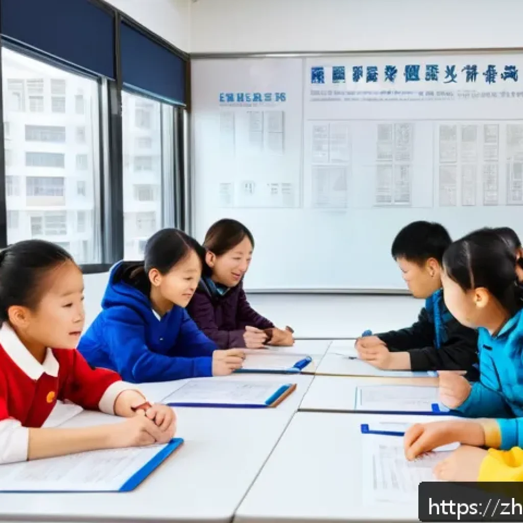 교육 행정과 법 - A modern Chinese urban school classroom scene emphasizing fair education resource distribution: a di...