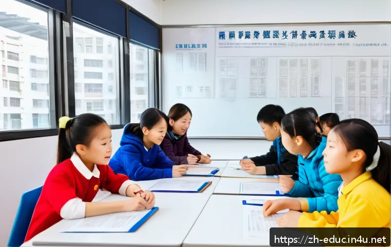 교육 행정과 법 - A modern Chinese urban school classroom scene emphasizing fair education resource distribution: a di...